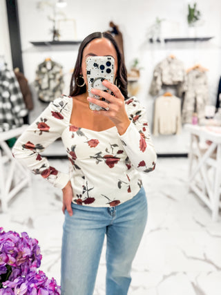 She's So Elegant Long Sleeve Top (Cream)