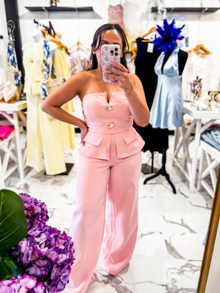 Handled Business Wide Leg Set (Pink)