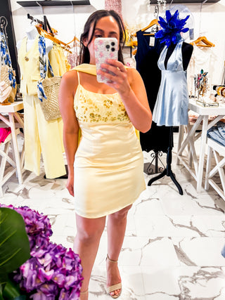 Love at First Sight Beaded Dress (Yellow)