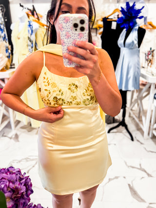 Love at First Sight Beaded Dress (Yellow)