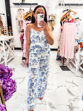 French Countryside Printed Cami (Blue)