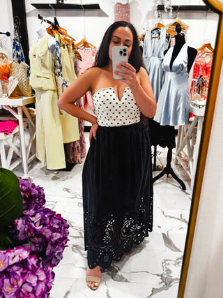 Summer Solstice Embroidery Skirt (Black)