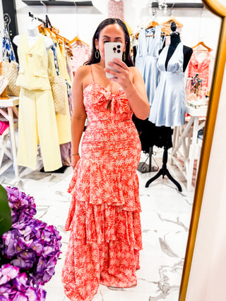 Booked for Brunch Ruffle Maxi Dress (Pink)