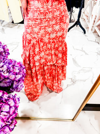 Booked for Brunch Ruffle Maxi Dress (Pink)