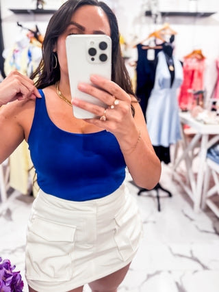 All Things Aligned Scoop Bodysuit (Blue)