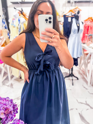 Midnight Manor Eyelet Dress (Navy)