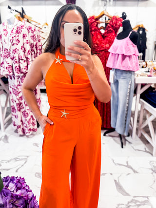 Peachy Keen Halter Top Set (Orange)