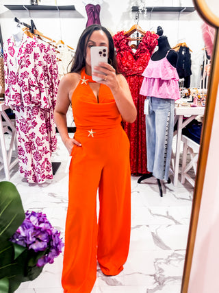 Peachy Keen Halter Top Set (Orange)