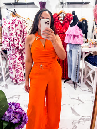 Peachy Keen Halter Top Set (Orange)
