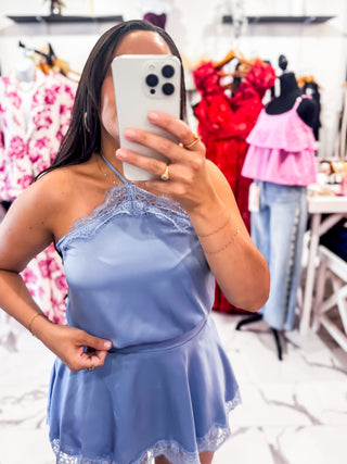 Lost In The Tide Mini Dress (Cornsilk)