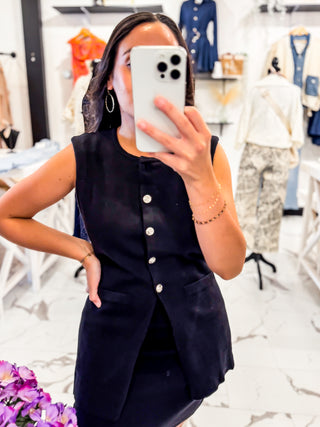 Knit Sweater Vest and skirt Set 