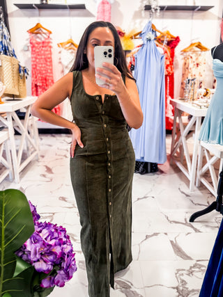 Always Us Corduroy Dress (Olive)