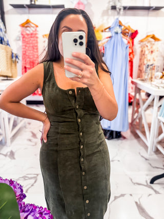 Always Us Corduroy Dress (Olive)