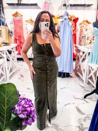 Always Us Corduroy Dress (Olive)
