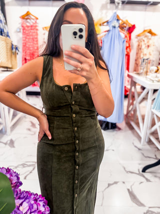 Always Us Corduroy Dress (Olive)