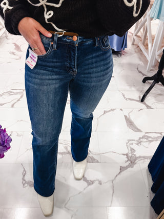 Bring The Style Contour Bootcut Jeans (Dark Wash)