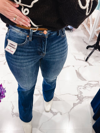 Bring The Style Contour Bootcut Jeans (Dark Wash)
