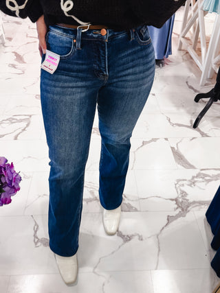 Bring The Style Contour Bootcut Jeans (Dark Wash)