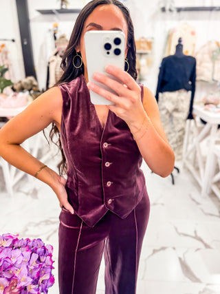 The Velvet Affair Vest (Deep Plum)