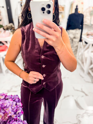 The Velvet Affair Vest (Deep Plum)