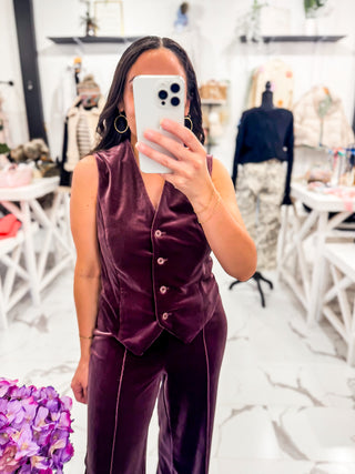 The Velvet Affair Vest (Deep Plum)