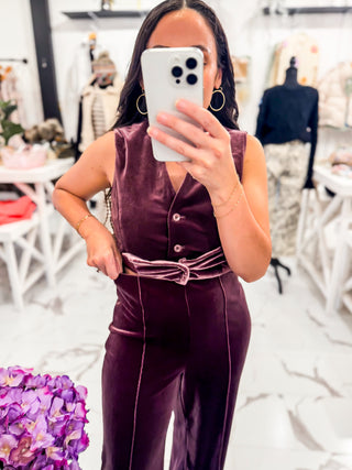 The Velvet Affair Trousers (Deep Plum)