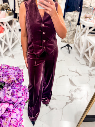 The Velvet Affair Trousers (Deep Plum)