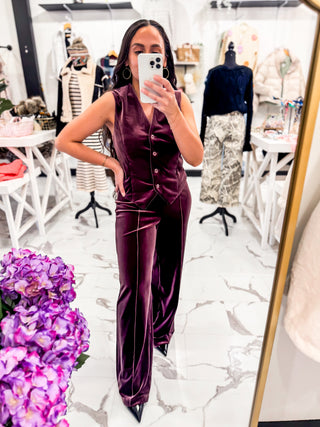 The Velvet Affair Vest (Deep Plum)
