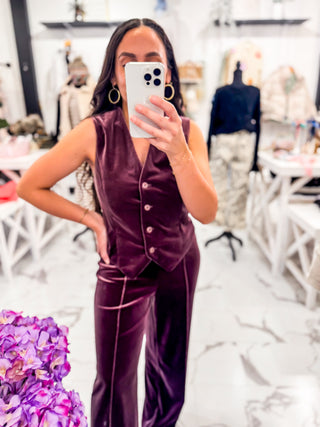 The Velvet Affair Vest (Deep Plum)