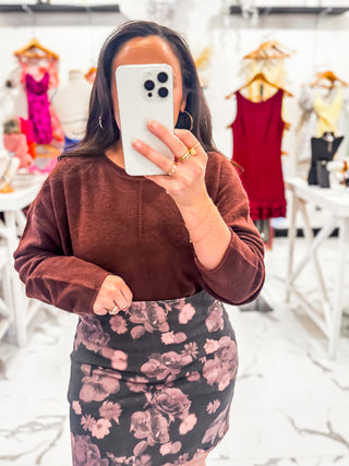 Easy Does It Knit Sweater (Red Wood)