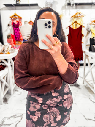 Easy Does It Knit Sweater (Red Wood)