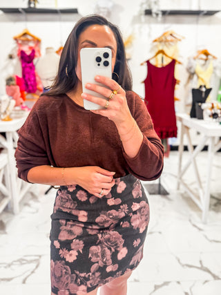 Easy Does It Knit Sweater (Red Wood)