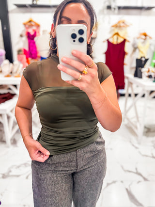 Something About Her Knit Top (Olive)