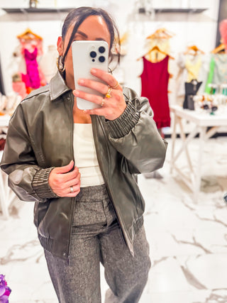 The Cool Factor Bomber Jacket (Olive)