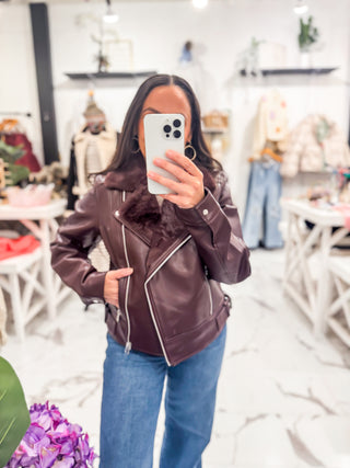 Crush Season Moto Jacket (Wine)