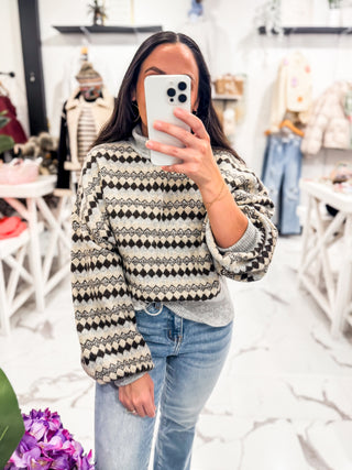 Winter in Paris Printed Sweater (Light Grey)