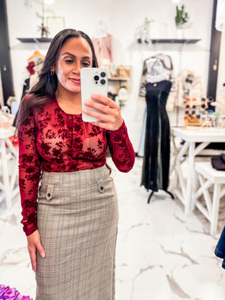 Nothing Personal Long Sleeve Top Wine