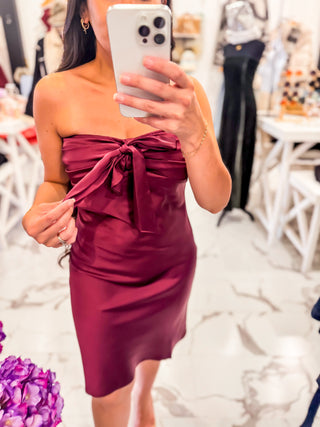 Appreciate You Satin Mini Dress (Plum)