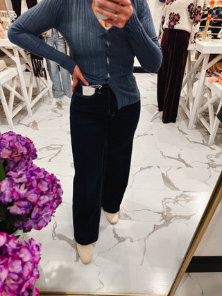 Forever Favorite Wide Leg Jeans (Dark Wash)