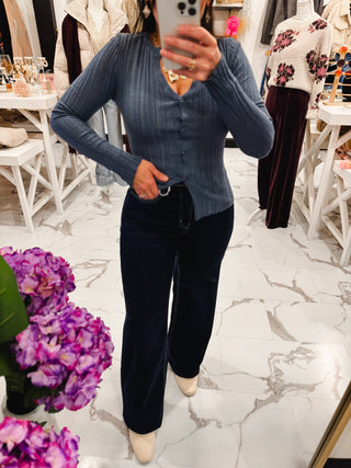 Forever Favorite Wide Leg Jeans (Dark Wash)