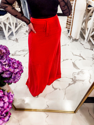 Salsa in the Sand Crochet Skirt (Red)