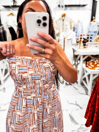 Salt Air Print Smock Maxi Dress (Multi)