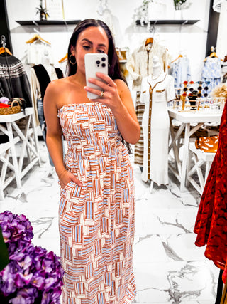 Salt Air Print Smock Maxi Dress (Multi)