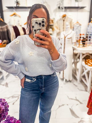 Little Things Knit Sweater (Sky Blue)