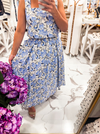 Skies Over Savannah Floral Skirt Set (Blue)