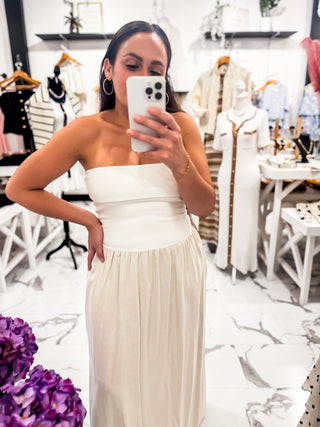 Barely There Linen Maxi Dress (Oatmeal)