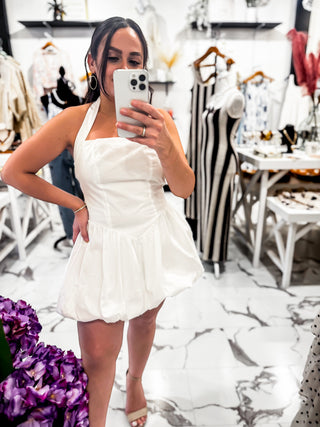 Flirt Mode Bubble Dress (White)