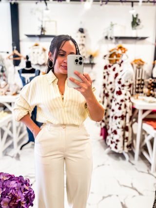 Line & Flow Poplin Blouse (Lemon)