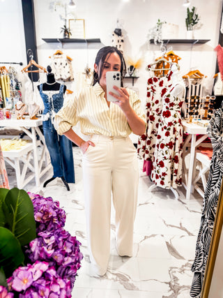 Line & Flow Poplin Blouse (Lemon)