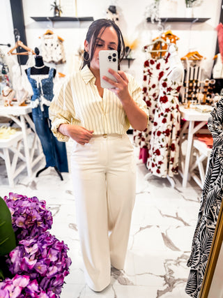 Line & Flow Poplin Blouse (Lemon)